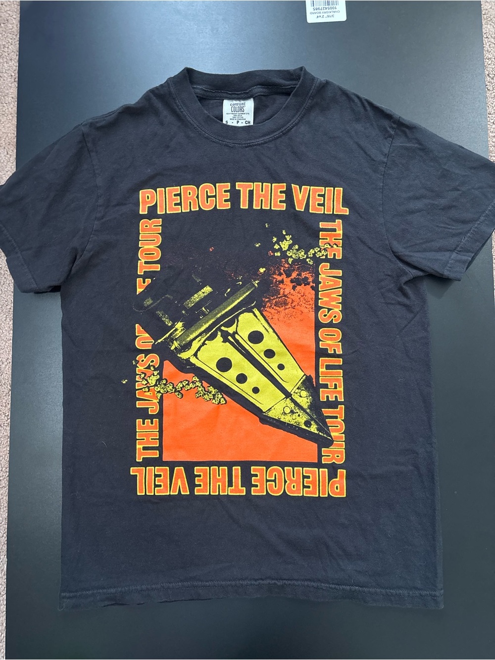 Pierce The Veil The Jaws of Life Tour Comfort Colors Graphic Band Tee Size Small